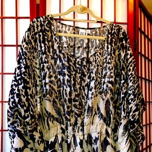 Print Cut Out Blouse